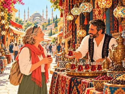 Illustration of a traveller in Turkey